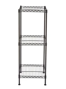 3-Tier Bathroom Shelf, Wire Shelving Unit, Metal Storage Rack for Small Space, Adjustable Storage Units,Steel Organizer Wire Rack, Black - Black - View 3