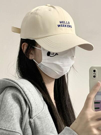 1入組女士標語繡花可調節時尚棒球帽日常裝飾