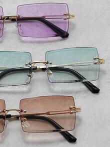 3副方型鏡片無框太陽鏡 - 彩色 - 查看 2