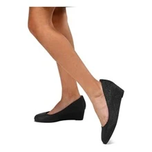 Women Wedge Pumps Closed Toe Low Heel Dress Shoes - Màu xám đen - Xem 5