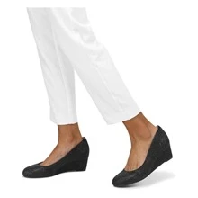 Women Wedge Pumps Closed Toe Low Heel Dress Shoes - Màu xám đen - Xem 6