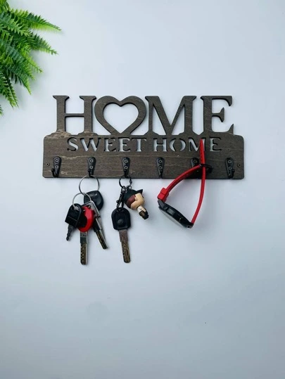 1pc Wall Mounted Cozy Home Decor Key Holder, Key Wall Hook, Creative Front Door Key Rack