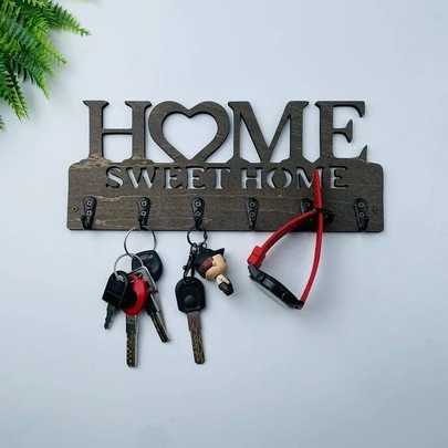 1pc Wall Mounted Cozy Home Decor Key Holder, Key Wall Hook, Creative Front Door Key Rack