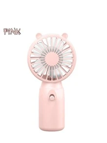 1入組ABS迷你風扇，現代主義耳飾傢用手持風扇 - 粉色 - 查看 1