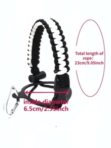 1pc Two Tone Woven Sporty Bottle Strap - White - View 3