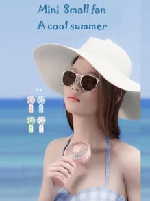 1入組ABS迷你風扇，現代主義耳飾傢用手持風扇 - 粉色 - 查看 3