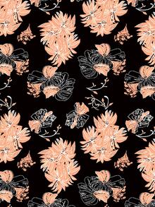 Tankini de verano con estampado floral, dobladillo con volantes y cintura alta - Negro - Ver 5
