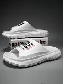 de moda Chanclas para con estampado de letra con banda única EVA Zapatillas