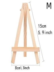 TYFYO 婚礼照片展示装饰 DIY 道具木制工艺品创意小画架迷你三角支架可爱相框最佳礼物 - 米色 - 查看 9