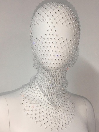 1入組中性水鑽裝飾復古戲服面罩適用於舞會