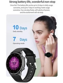 1 pieza Reloj inteligente negro de acero inoxidable con tira deportivo monitoreo de frecuencia cardíaca con seguimiento del sueño multifunción redondo esfera , compatible con Androids iPhone - Negro - Ver 7