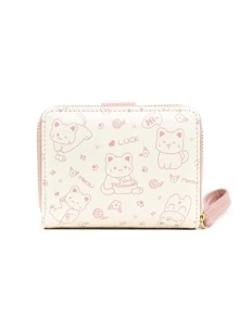 Cartera Corta Para Mujeres, Regalos Para Maestras, Monedero De Color Rosa Caliente