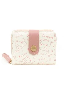 Cartera Corta Para Mujeres, Regalos Para Maestras, Monedero De Color Rosa Caliente