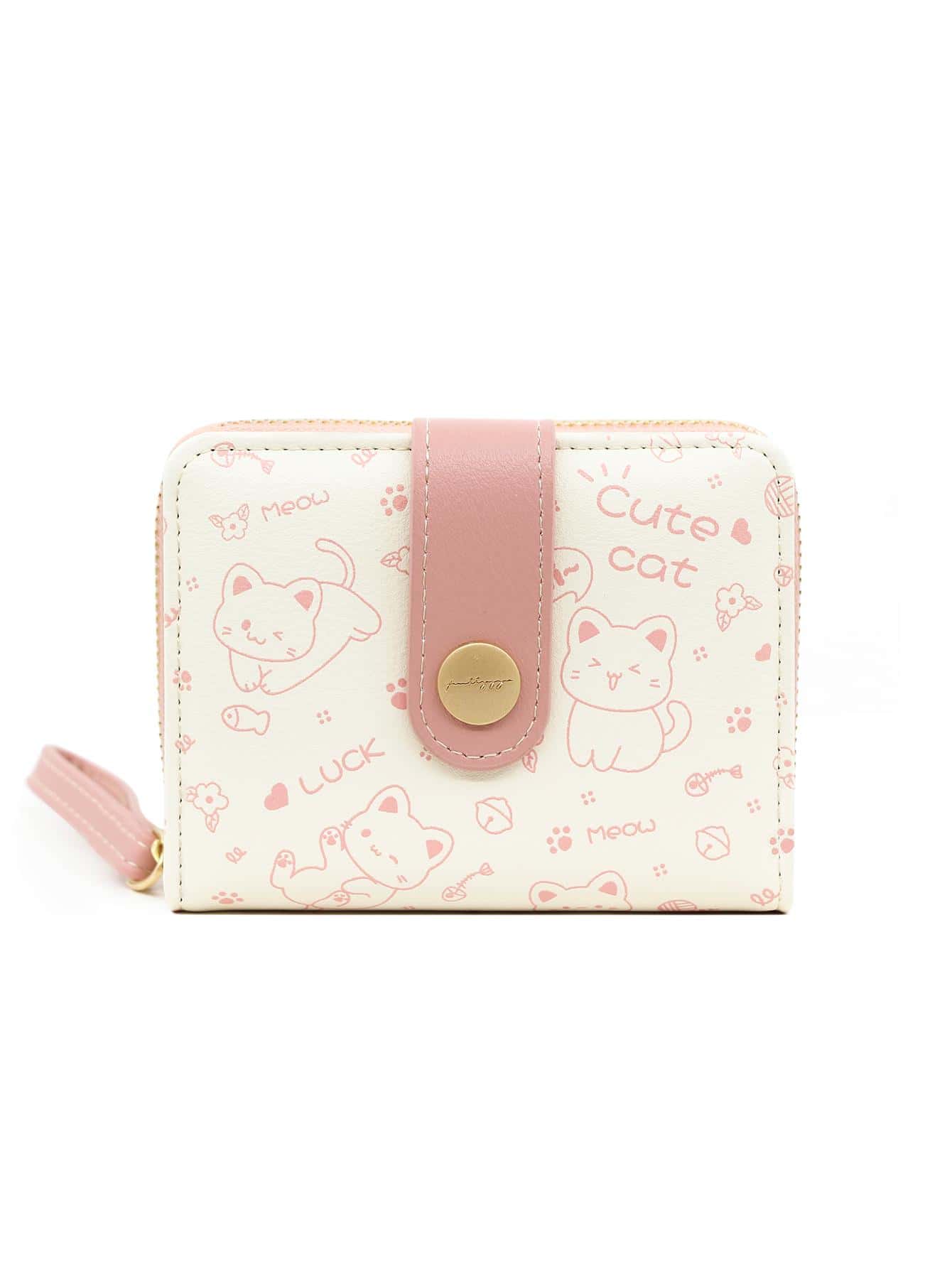 Cartera Corta Para Mujeres, Regalos Para Maestras, Monedero De Color Rosa Caliente