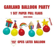 MECRLA 12入組混合圖案裝飾彩色可愛乳膠小氣球適合派對 - 彩色 - 查看 2