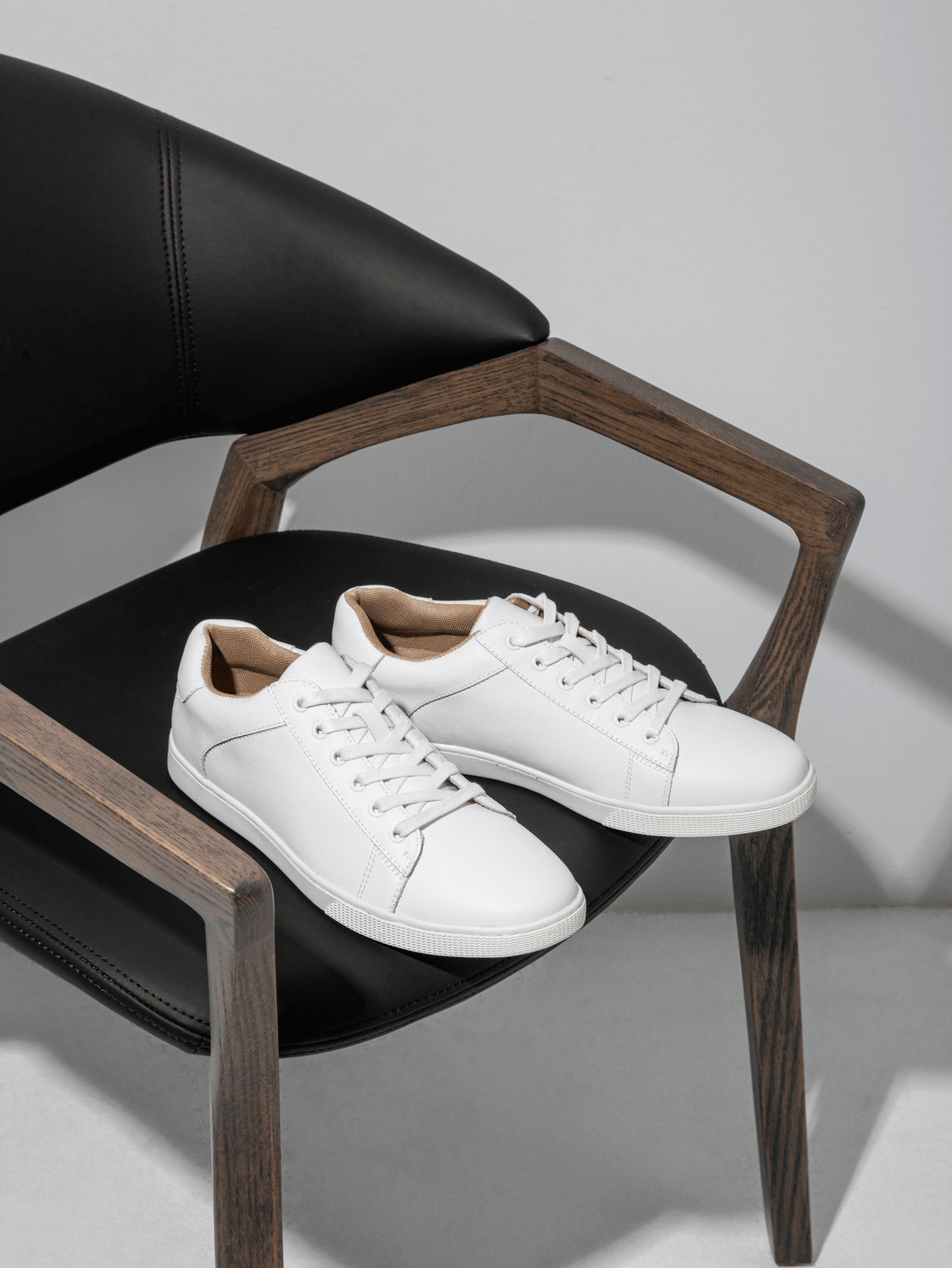 SHOESMALL Jousen Men's Leather Sneakers Fashion Dress Sneakers Business