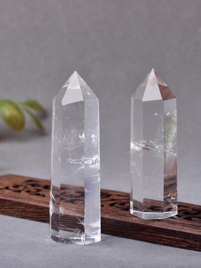 1入組天然水晶透明石英透明石英點治療石六角棱柱50-80毫米方尖碑魔杖石家居裝飾