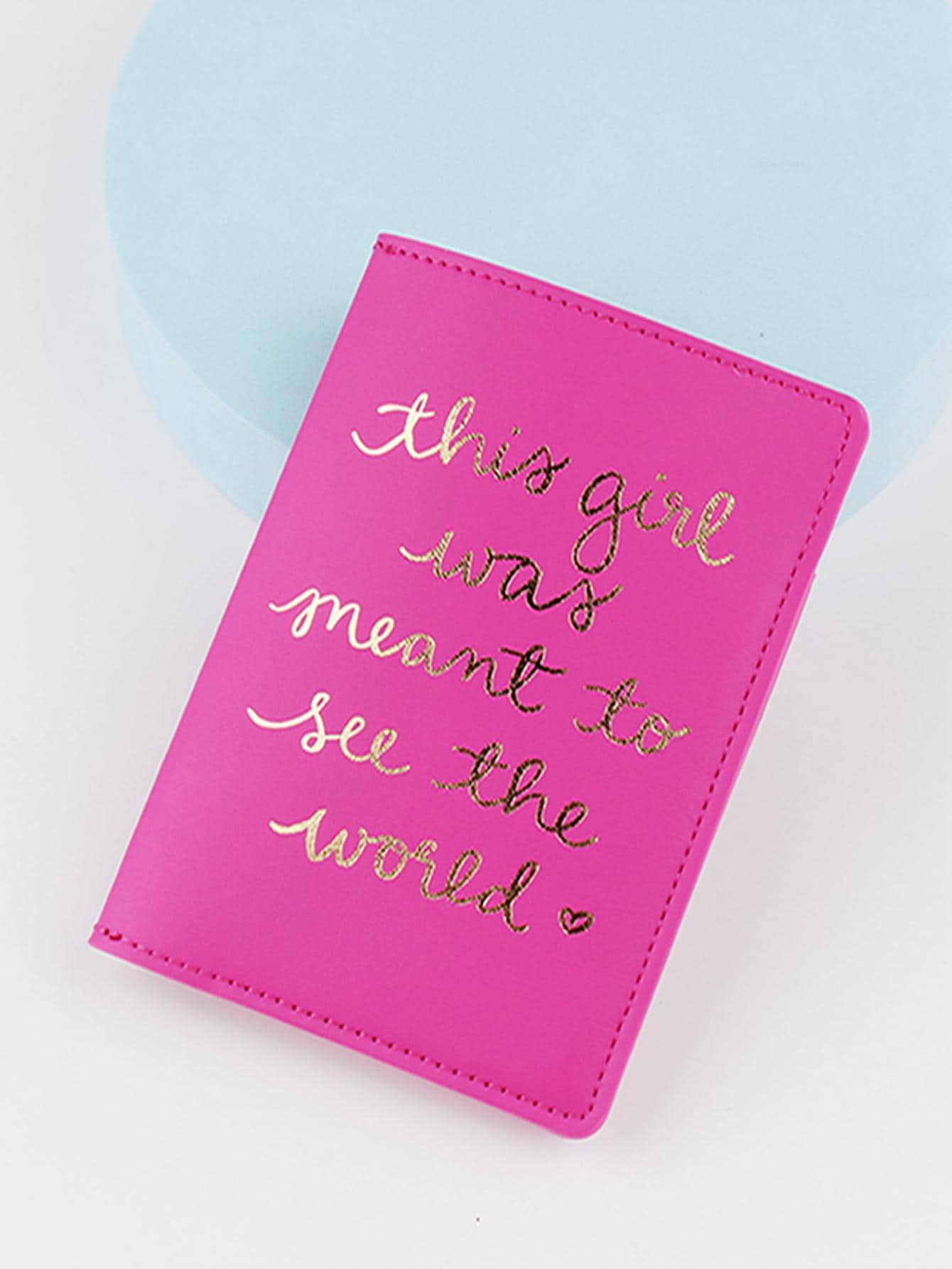 Fashionable Travel Gold Foil Passport Holder Passport Cover Passport Case Passport Wallet Passport Bag Passport Pouch For Men And Women Travel Essentials Travel Accessories Travel Stuff Travel Organiser Travel Items Travel Wallet Passport Holder Passport Wallet Beach Vacation Bag Summer Christmas Vacation - Rose Red - View 1