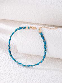 imoli Vòng chân bện trang trí bằng hạt - Màu xanh nhạt - Xem 3