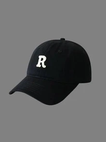 Letter Embroidered Baseball Cap Street - Black - View 2