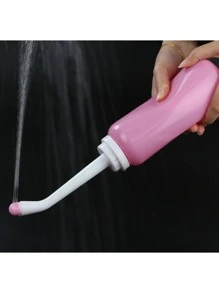 1 Peça Banheira de Assento de Viagem Portátil, Bidê Manual de 350ml/500ml com 2 Bicos para Higiene Pessoal