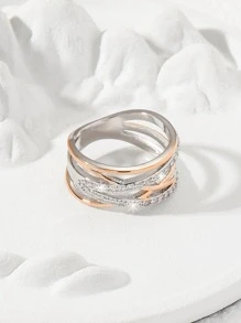 Nhẫn Trang Trí Đá Cubic Zirconia - Hoa hồng vàng - Xem 3