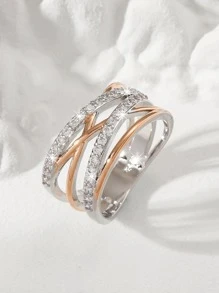 Nhẫn Trang Trí Đá Cubic Zirconia - Hoa hồng vàng - Xem 2
