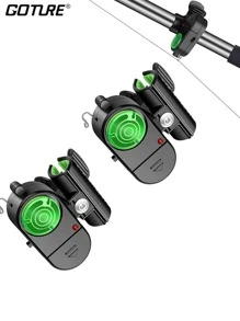 2个高灵敏度电子鱼咬钩报警指示器，带LED灯 - 彩色 - 查看 1