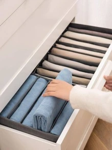 1/4pcs Gray Clothes Storage Box, Multi-Layered Home Wardrobe Clothes & Pants Organizer - Grey - View 5