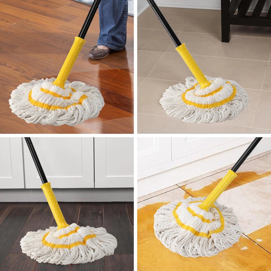 SelfWringing Twist Mop for Floor Cleaning, Long Handled Microfiber