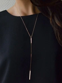 2 Cái/bộ Hình Chữ Nhật Thời Trang Charm Y Lariat Vòng Cổ Cho Nữ Trang Trí Hàng Ngày - Vàng - Xem 1