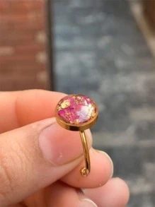5 pezzi/lotto Base per anello regolabile in acciaio inossidabile, adatta per cabochon e cammeo di diametro 6/8/10/12mm, per realizzazione fai-da-te di gioielli - Oro giallo - Visualizzare 6