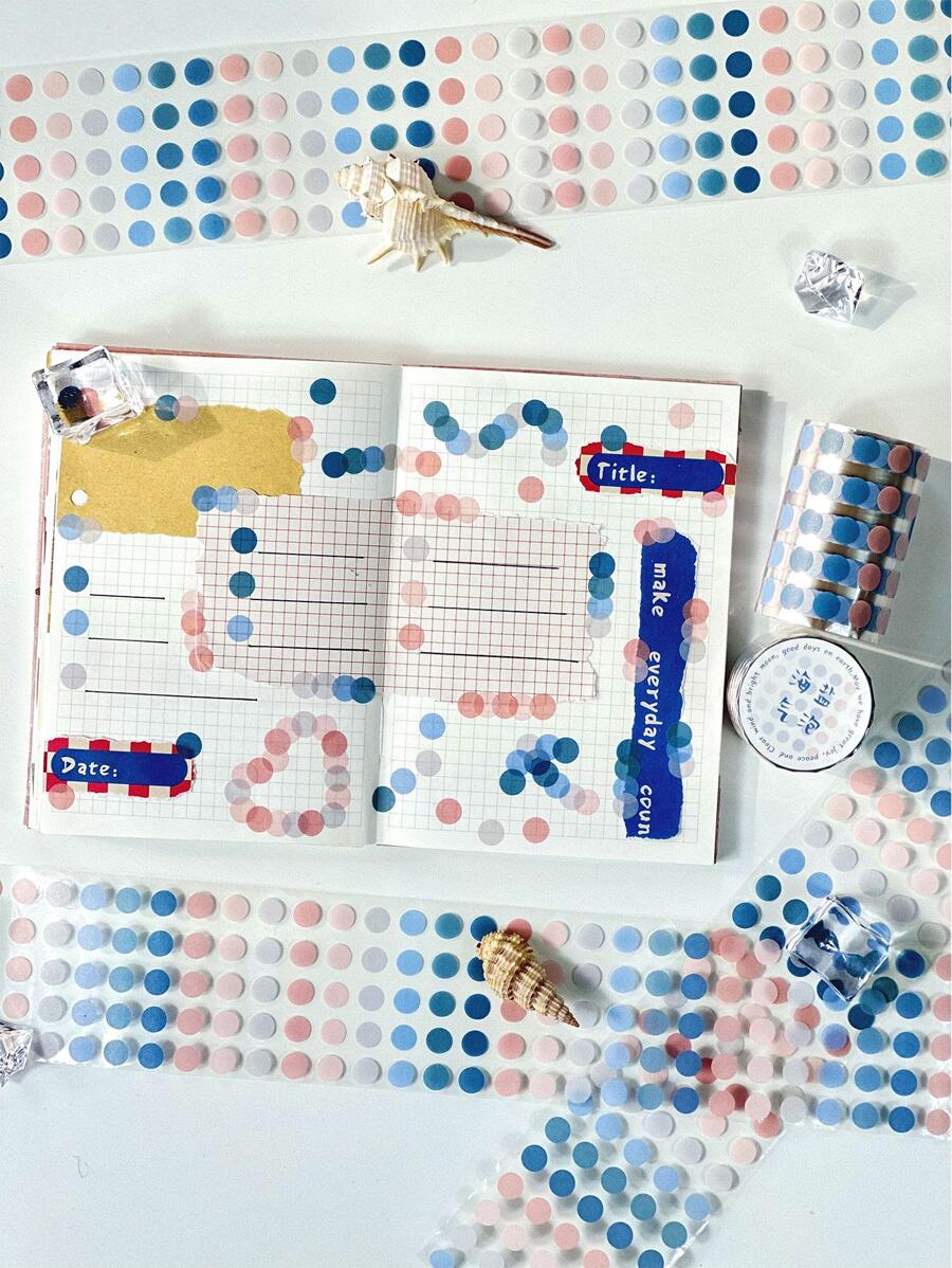 1 set blandad färgdekal, modern multifunktionsklistermärke för student - Blå - Visa 1