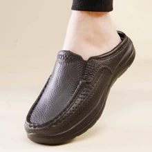 Zapatos de chef, zapatos de trabajo de cocina antideslizantes, a prueba de aceite, resistentes al agua, duraderos, zapatos de cocina para hombres - Marrón - Ver 2