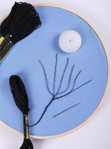 十字繡單色線5入組（每入組6股,每股8m）及線蠟1入組 - 黑色 - 查看 2