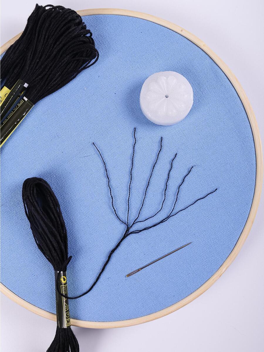 5 件/套黑色十字绣绣花线（每根绣花线包含 6 股，每股 8 米）+ 1 件蜡 - 黑色 - 查看 1