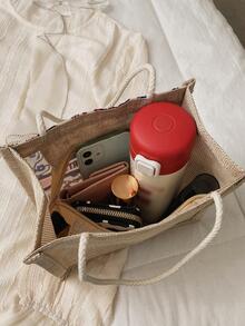 Fashionable Flower Printed Handbag, Camping Bento Bag, Lunch Bag - Multicolor - View 5