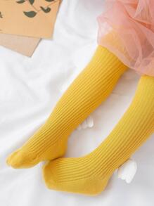 1pc Baby Girls' Tight Pants With Angel Wing Decor, Infant Leggings With Feet - Yellow - View 5