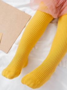 1pc Baby Girls' Tight Pants With Angel Wing Decor, Infant Leggings With Feet - Yellow - View 4