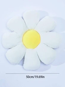 1pc Flower Design Decorative Pillow, Creative Cute Sofa Cushion, For Living Room - White - View 6