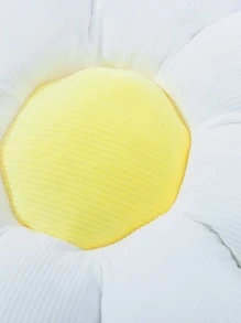 1pc Flower Design Decorative Pillow, Creative Cute Sofa Cushion, For Living Room - White - View 4