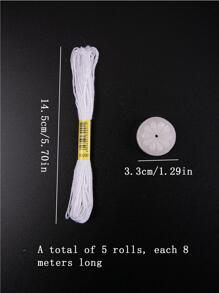 5 Pcs/Set White Embroidery Floss (Each Floss Has 6 Strands, 8 Meters Per Strand) + 1 Pc Wax Ball