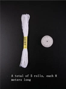 5 Pcs/Set White Embroidery Floss (Each Floss Has 6 Strands, 8 Meters Per Strand) + 1 Pc Wax Ball