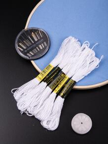 5 Pcs/Set White Embroidery Floss (Each Floss Has 6 Strands, 8 Meters Per Strand) + 1 Pc Wax Ball
