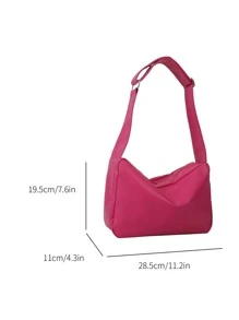 Fashionable Rose Red Crossbody Bag For Women - Hot Pink - View 2