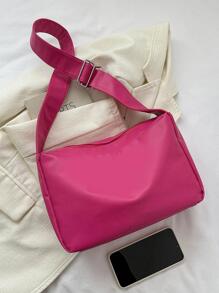 Fashionable Rose Red Crossbody Bag For Women - Hot Pink - View 4