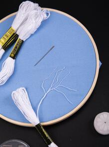 5 Pcs/Set White Embroidery Floss (Each Floss Has 6 Strands, 8 Meters Per Strand) + 1 Pc Wax Ball