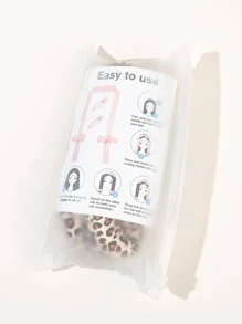 Bộ 4 dụng cụ tạo kiểu tóc thời trang họa tiết da báo dành cho nữ dùng để trang trí tóc Halloween - Nhiều màu - Xem 4