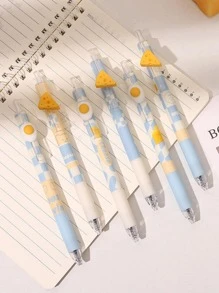 6pcs Random Highly Attractive Click Ballpoint Pens For Students, Suitable For Writing Notes
