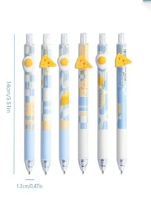 6pcs Random Highly Attractive Click Ballpoint Pens For Students, Suitable For Writing Notes